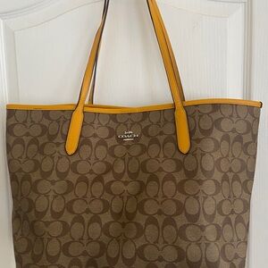 Coach Signature City Tote Bag coated Canvas Purse